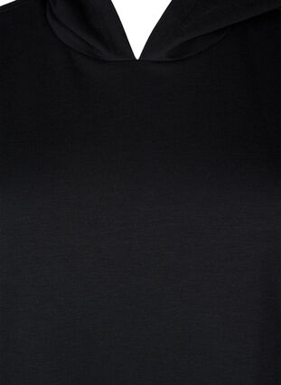 Short sleeve sweat dress in modal mix, Black, Packshot image number 2