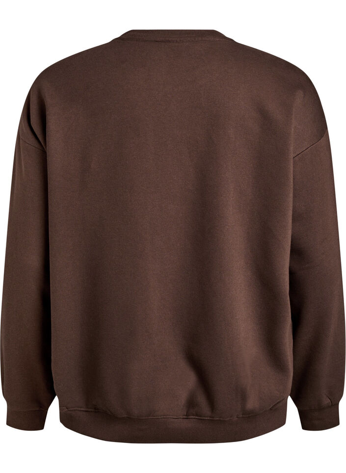 Sweatshirt with motif, Brown, Packshot image number 1