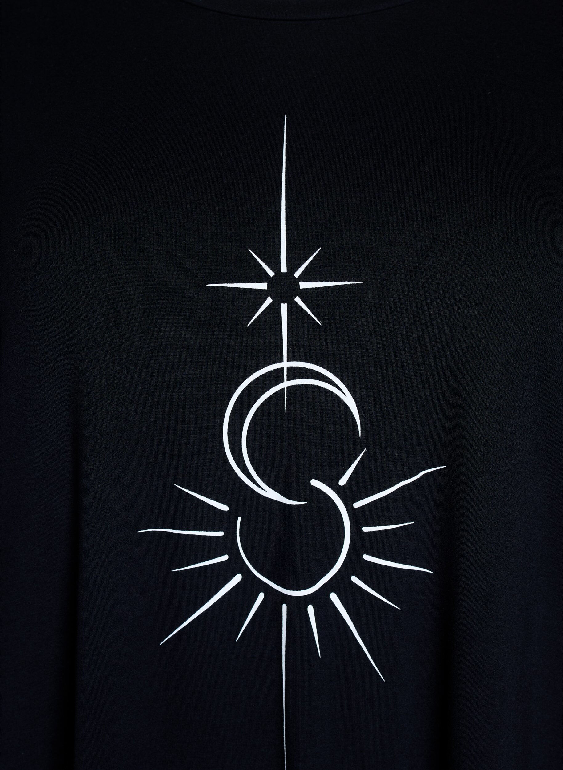 Zizzifashion Loose viscose night tee, Black, Packshot image number 2