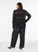 Lace blouse with long sleeves, Black, Model image number 2