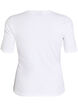 Basic ribbed t-shirt with a round neck, White, Packshot image number 1