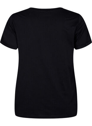 Training T-shirt with print, Black White Logo, Packshot image number 1