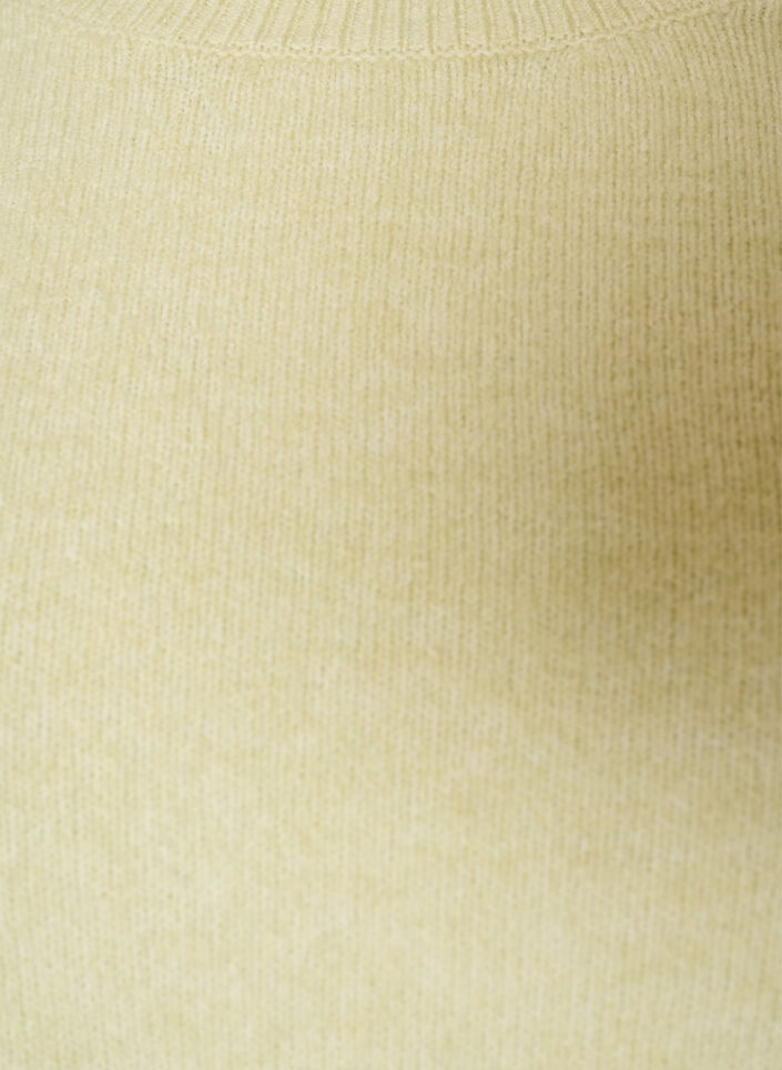 Knitted blouse with lace trim at the hem, Green, Packshot image number 2