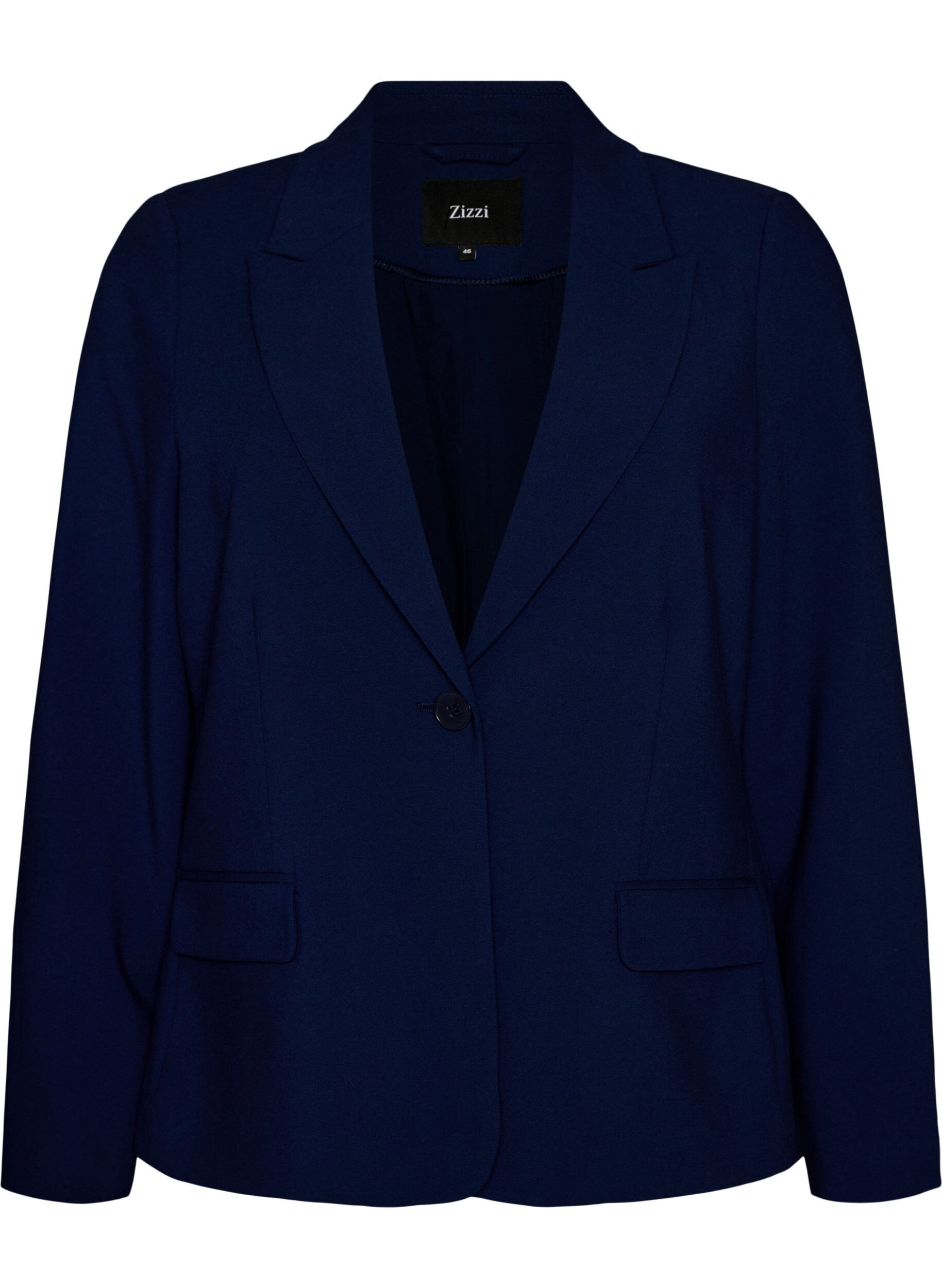 Classic blazer with single button closure and pockets
