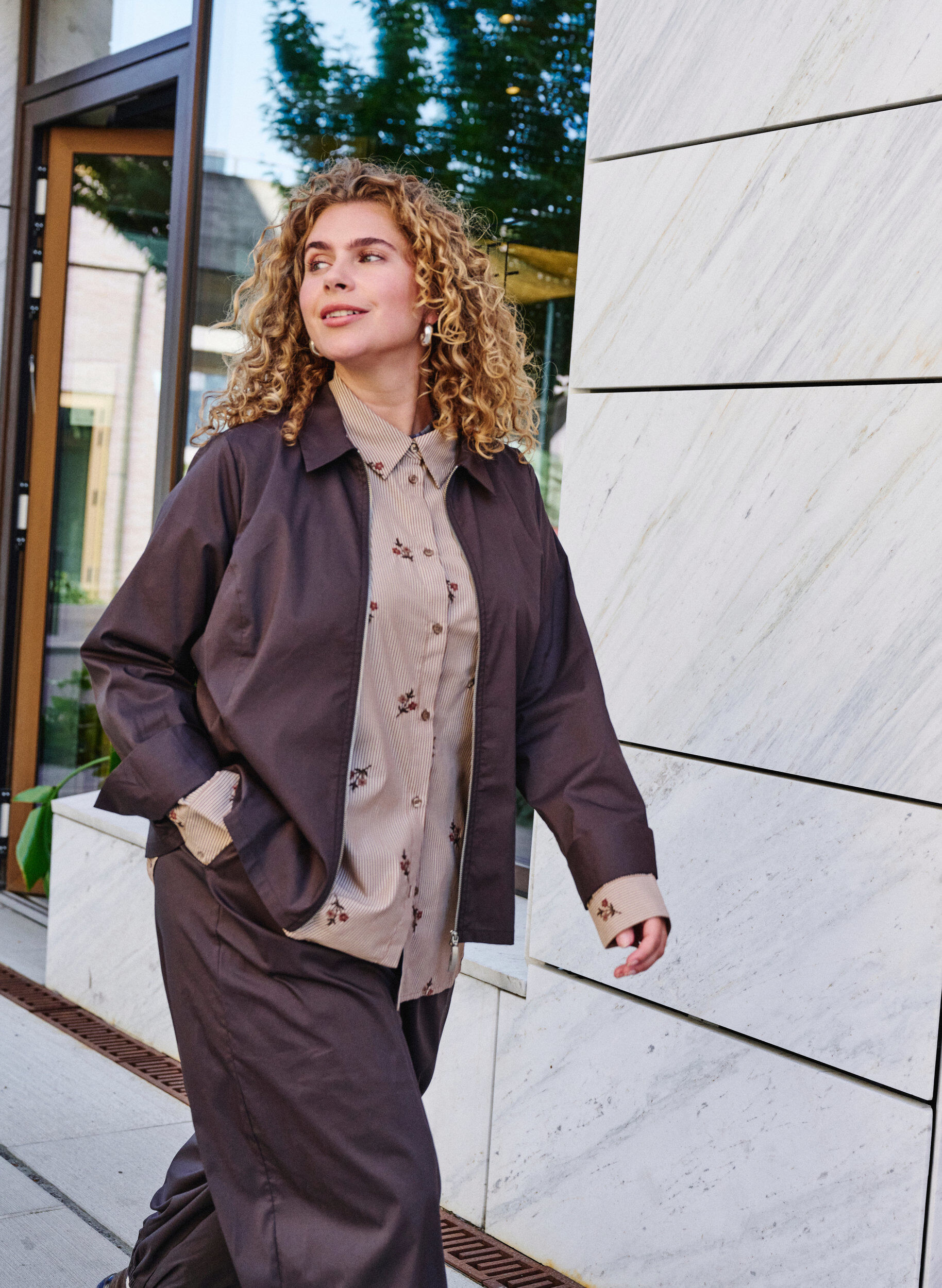 ZizzifashionBalloon trousers with pockets and an elasticated waistband, Brown, Image image number 0