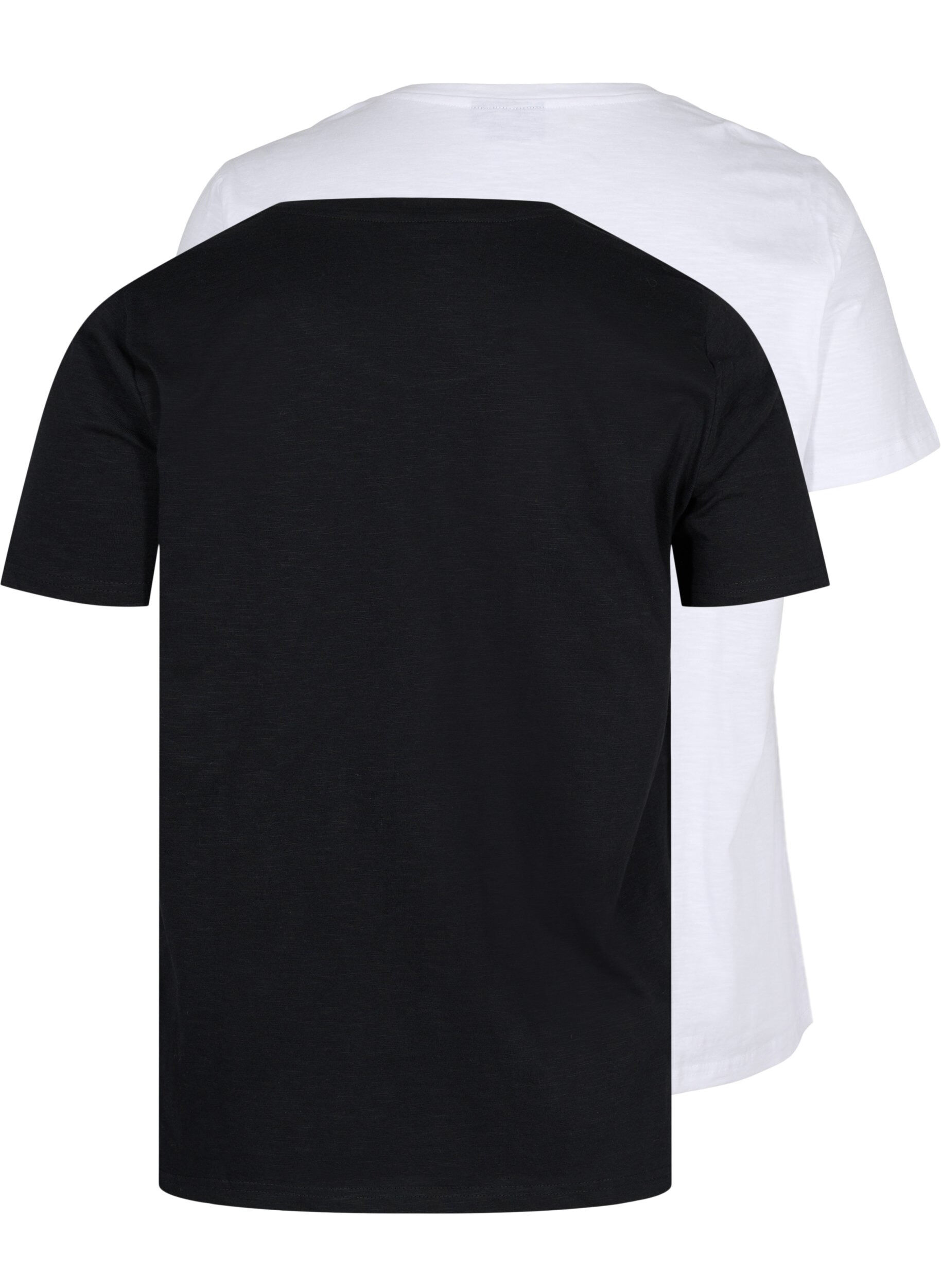 Zizzifashion Basics cotton t-shirt 2-pack, Black/B White, Packshot image number 1
