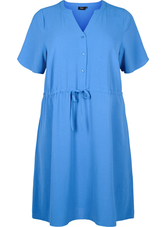 Short sleeve dress with tie waist, Riverside, Packshot image number 0