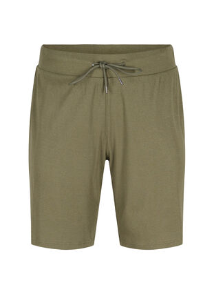 Loose shorts with ribbed texture, Ivy Green, Packshot image number 0