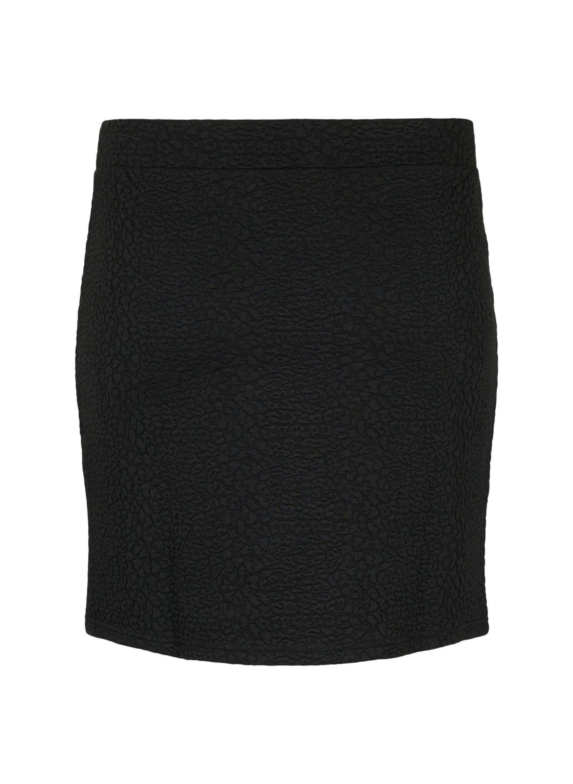 Zizzifashion Short skirt with texture, Black, Packshot image number 1