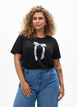 T-shirt with motif, Black, Model image number 0