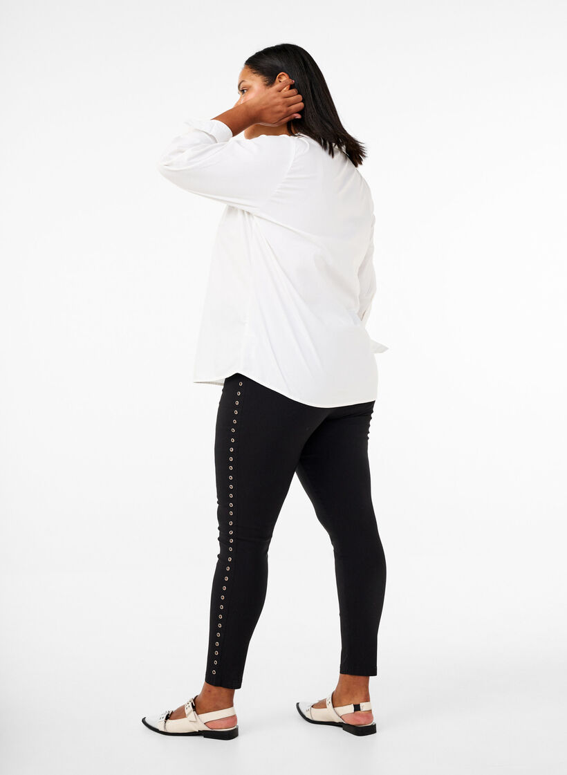 Leggings with eyelets, Black, Model image number 1