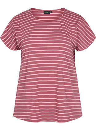 Cotton t-shirt with stripes, Apple Butter Stripe, Packshot image number 0