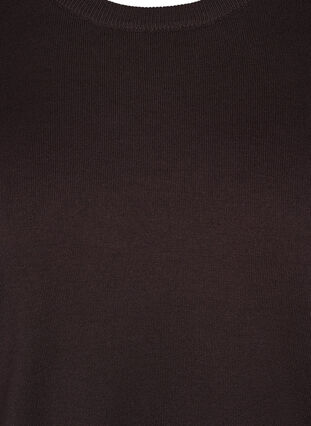 	 Knitted viscose top with long sleeves, Black Coffee Solid, Packshot image number 2