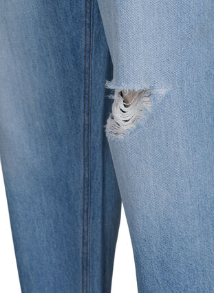Mille mom fit jeans with destroy , Light Blue, Packshot image number 3