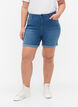 High waisted denim shorts with slim fit, Medium Blue Denim, Model image number 2