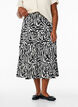 Long skirt with zebra print, Black w. White Zebra, Model image number 2