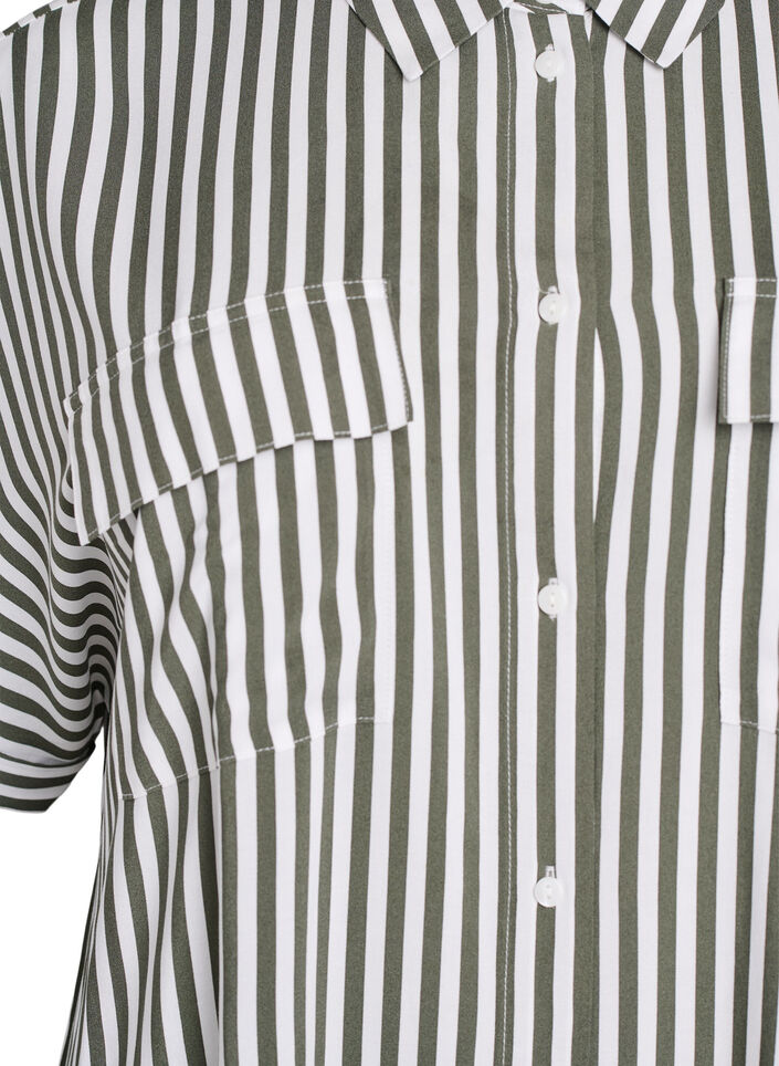 FLASH - Long shirt dress with short sleeves, Green, Packshot image number 2