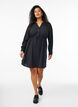Knee-length dress with tie belt, Black, Model image number 1