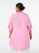 Linen and viscose tunic with A-shape, Pink, Model image number 2