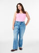 Solid color basic top in cotton, Pink, Model image number 1