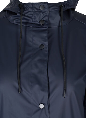 Rain jacket with hood and button fastening, Night Sky, Packshot image number 2