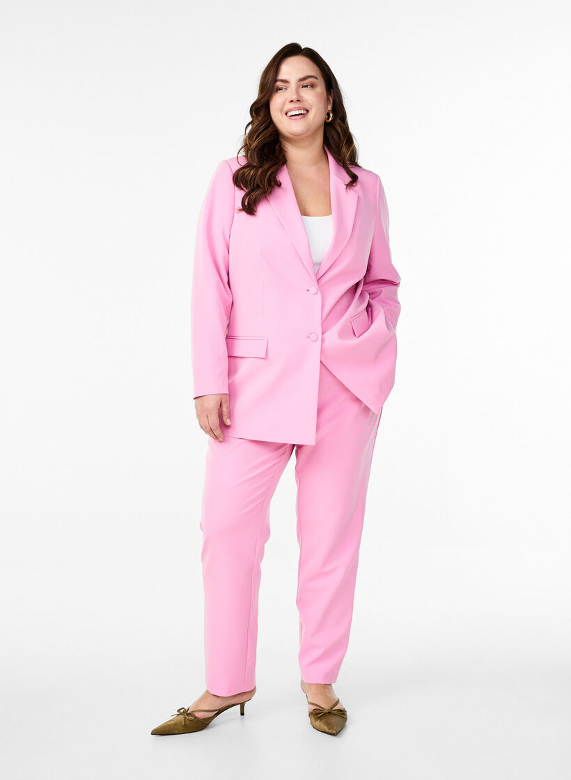 Trousers with pockets and straight legs, Pink, Model image number 0