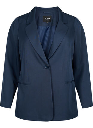 FLASH - Simple blazer with button, Navy Blazer, Packshot image number 0