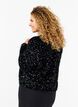 Sequin blouse with tie details, Black, Model image number 1