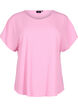 Blouse with short sleeves and a round neckline, Pink, Packshot image number 0