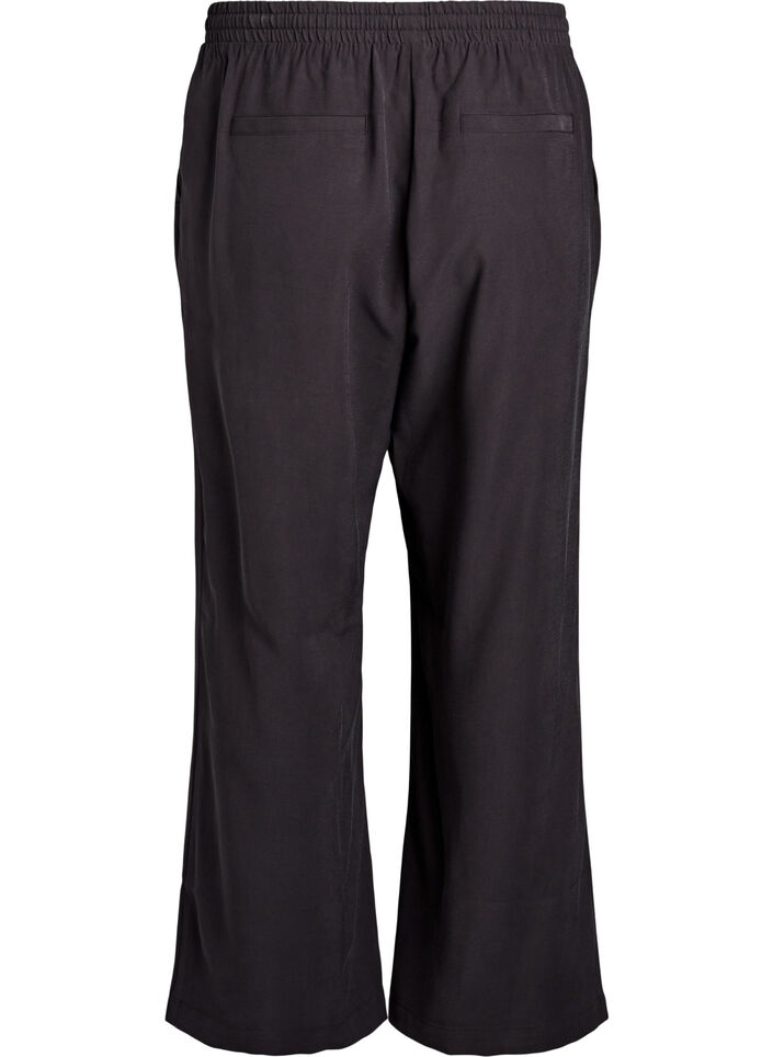 FLASH - Viscose trousers with elasticated waistband, Dark Grey, Packshot image number 1