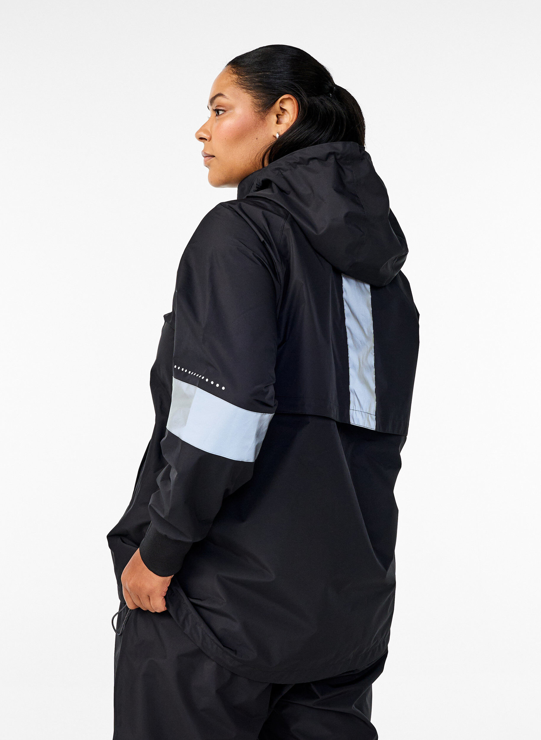Zizzifashion Rain jacket with reflective details, Black, Model image number 2