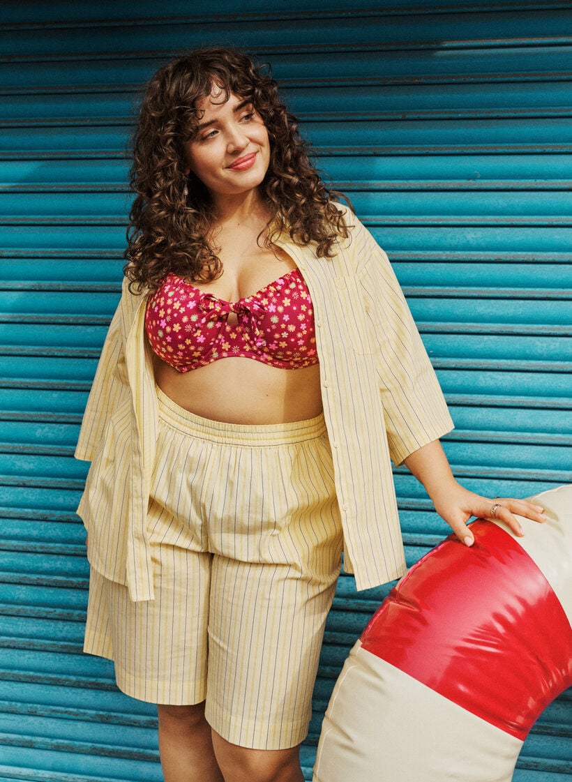 Striped blouse in a loose fit, Yellow, Image image number 0