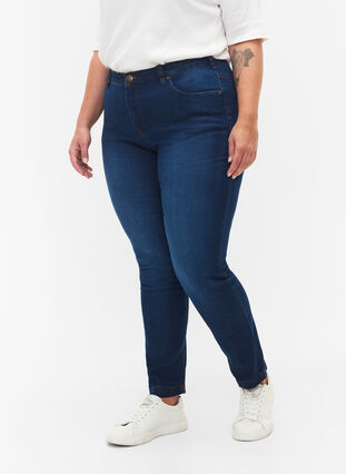 Slim fit Emily jeans with normal waist, Blue Denim, Model image number 2