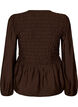 Blouse with smock and long sleeves, Brown, Packshot image number 1