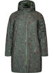 Padded winter jacket with floral print, Green, Packshot image number 0