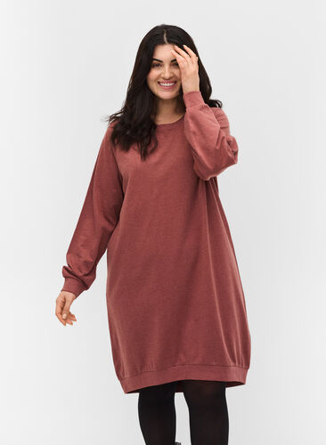 Sweater dress with long sleeves, Apple Butter Mel, Model image number 0