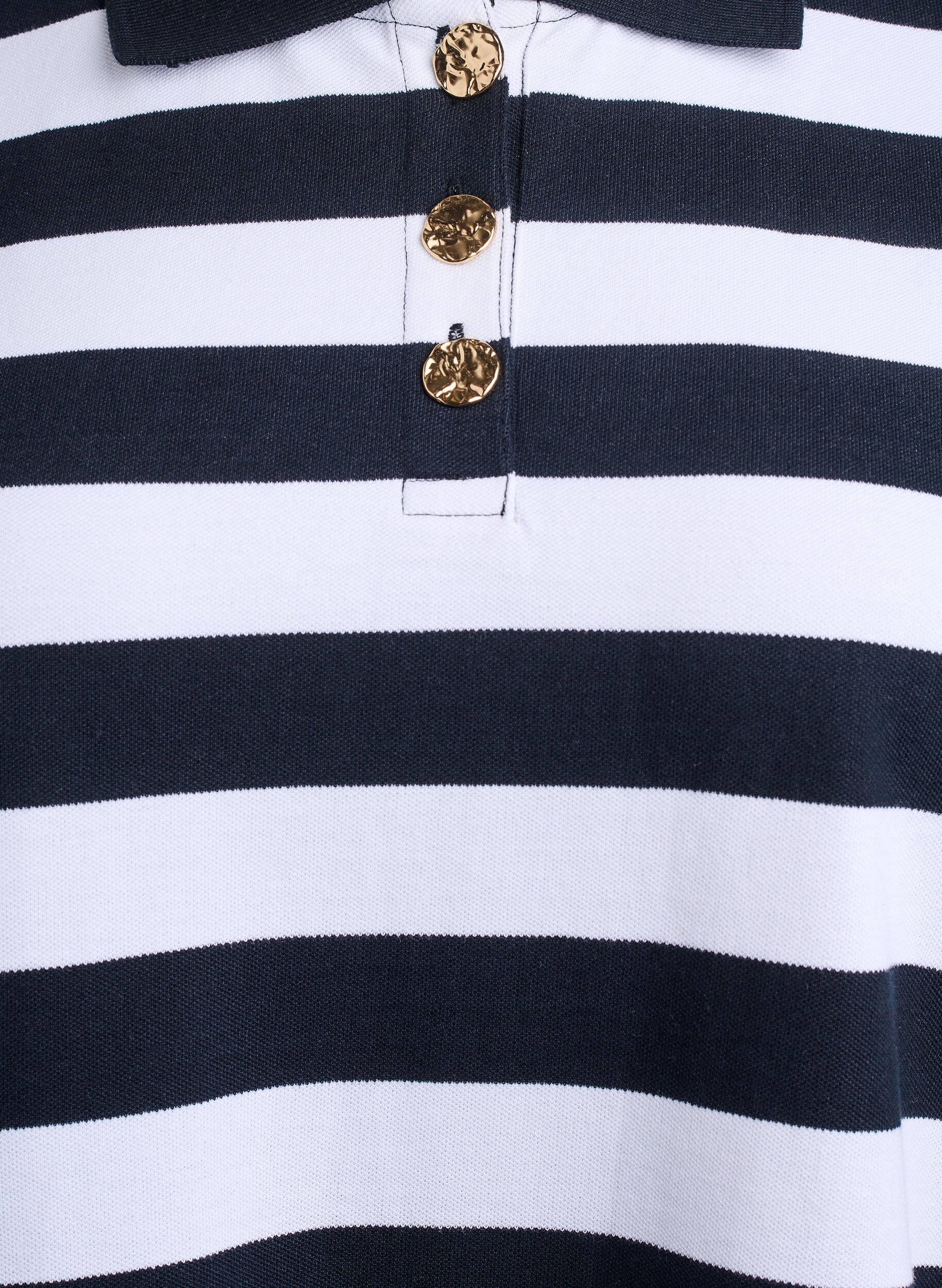 Zizzifashion Striped polo shirt with long sleeves, Black, Packshot image number 2