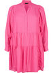 Textured short dress with a ruffle collar, Magenta, Packshot image number 0