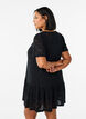 FLASH - Short jersey dress with eyelet pattern, Black, Model image number 1