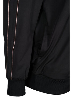 Sports cardigan with hood and zip, Black/Copper Lines, Packshot image number 2