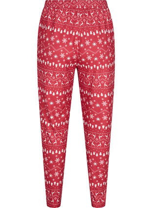 Christmas trousers with print, Tango Red/White AOP, Packshot image number 1
