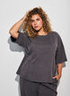 A-line jersey blouse with elbow-length sleeves, Dark Grey, Model image number 0