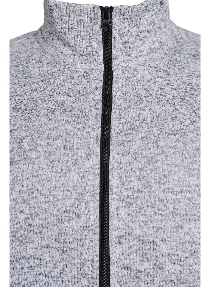 Jersey cardigan with a high collar and zip, Grey, Packshot image number 2