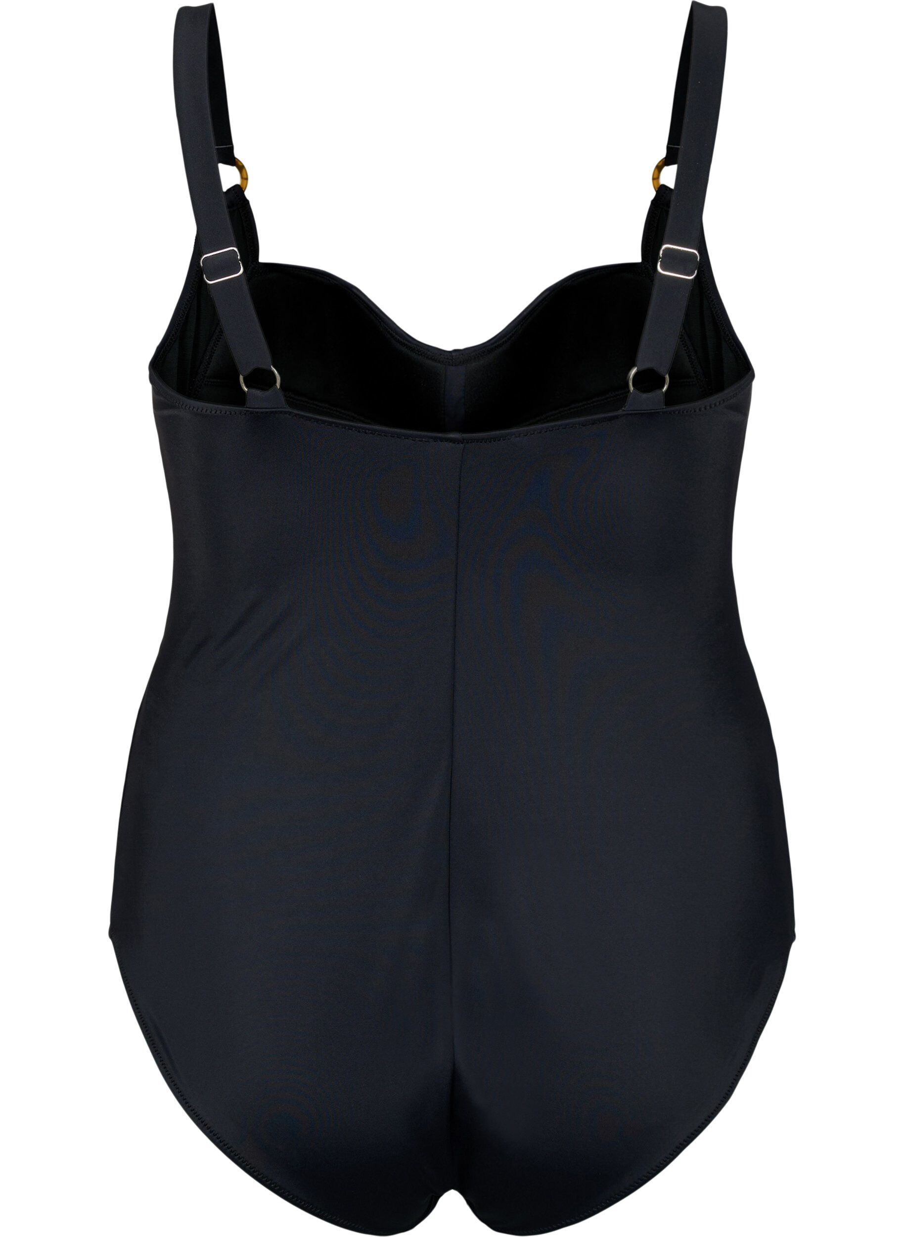 Zizzifashion Padded swimsuit with draping, Black, Packshot image number 1