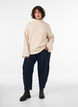 Jumper with turtleneck and cable knit, Vanilla, Model image number 1