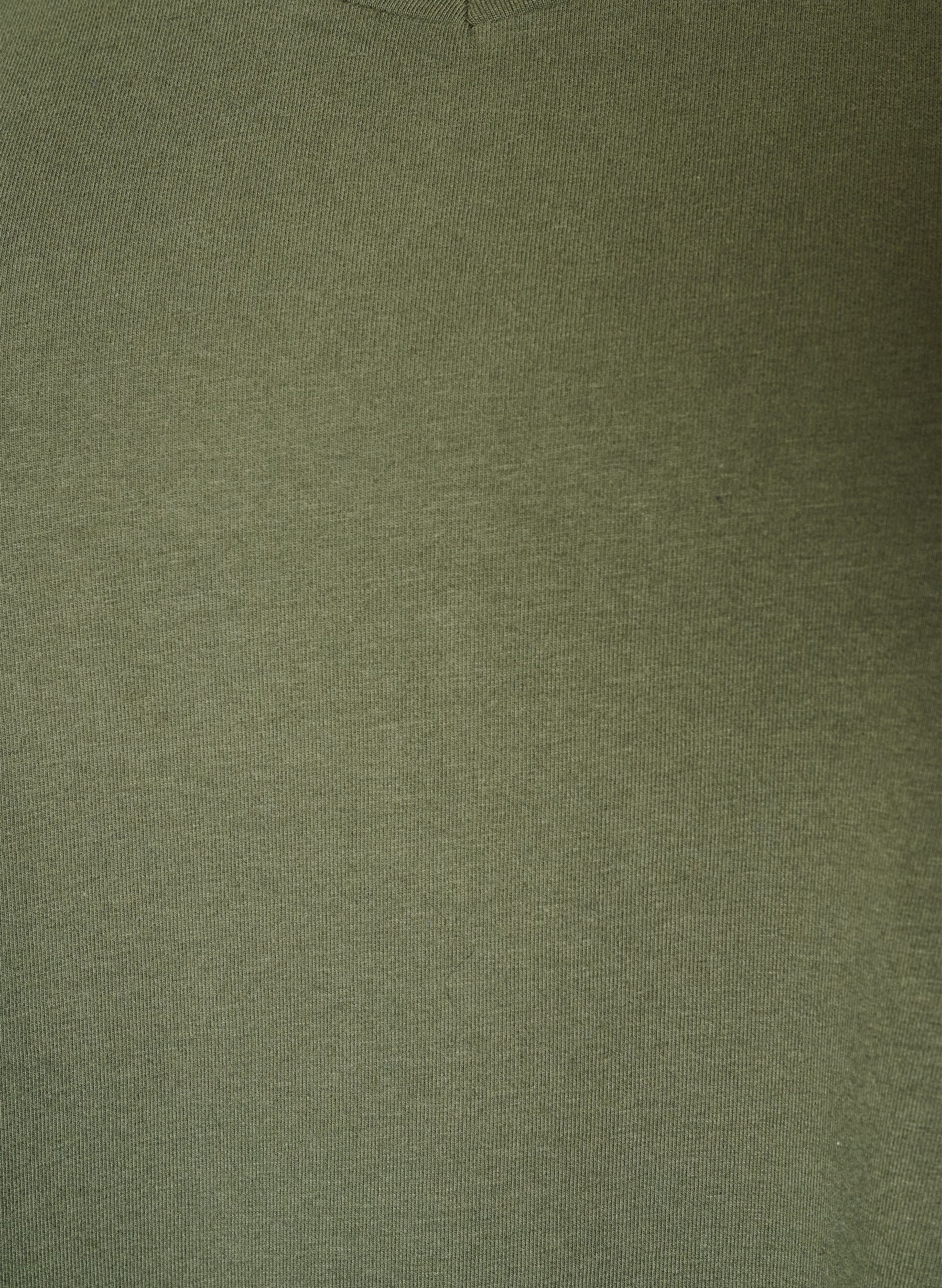 ZizzifashionSolid-coloured basic cotton T-shirt, Green, Packshot image number 2