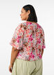 Floral blouse with short sleeves and smock, Rose, Model image number 2