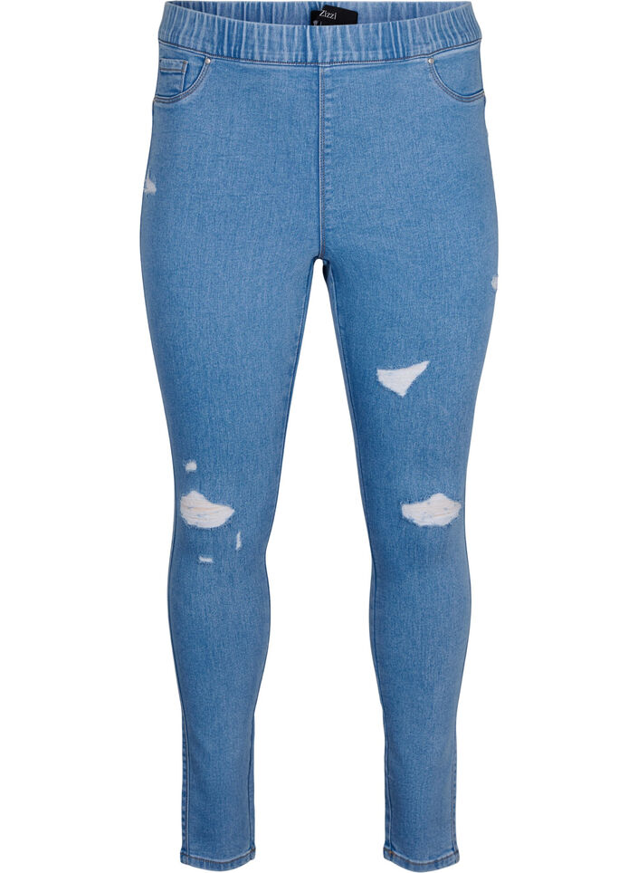 Ripped jeggings, Light Blue, Packshot image number 0