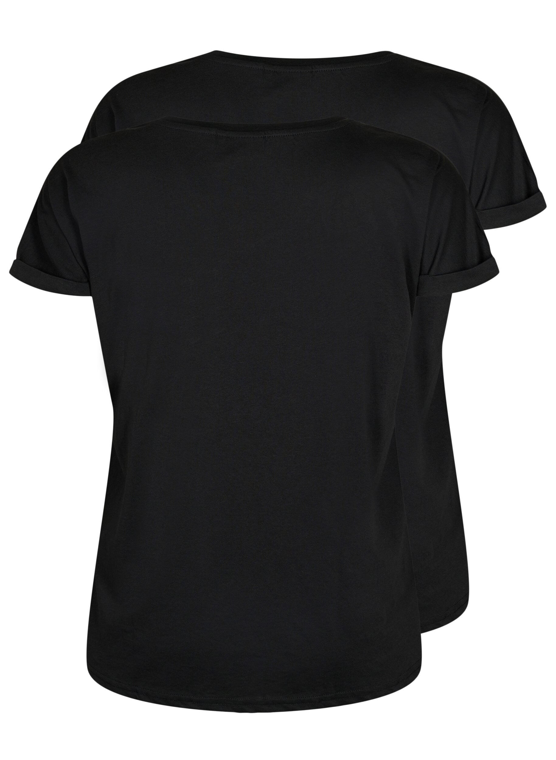 Zizzifashion 2-pack short-sleeved t-shirts, Black, Packshot image number 1