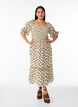 Midi dress with print and smock detailing, Vanilla, Model image number 0